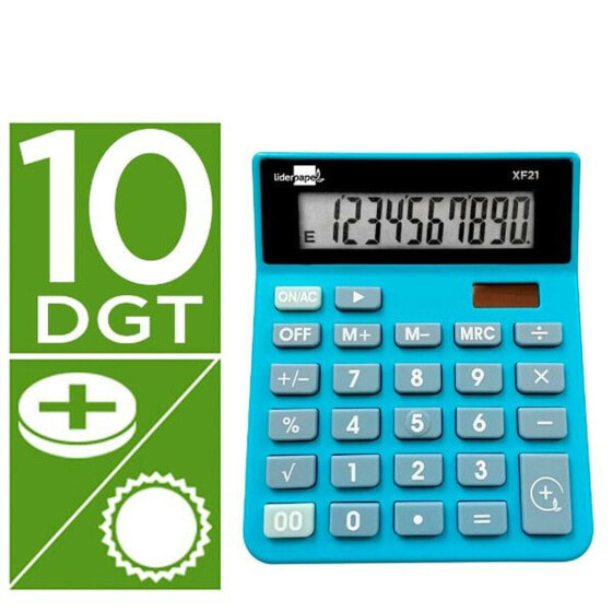 Calculator Liderpapel XF21 Blue Plastic