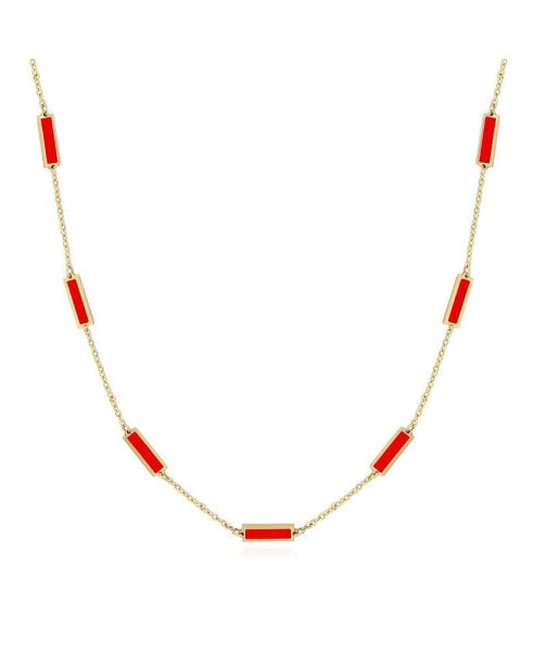 The Lovery coral Bar Chain Necklace