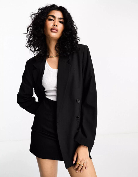 ASOS DESIGN double breasted blazer in black