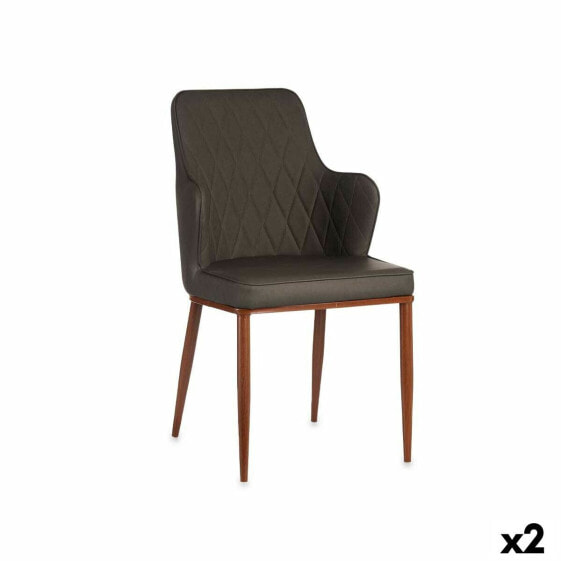 Кресло мягкое Gift Decor Ромбы Чёрный Серый Сталь 52 x 90 x 43 cm (2 штуки)