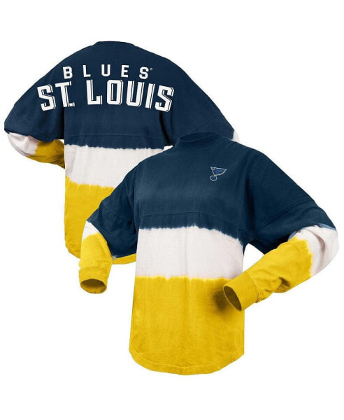 Women's Navy, Gold St. Louis Blues Ombre Long Sleeve T-shirt