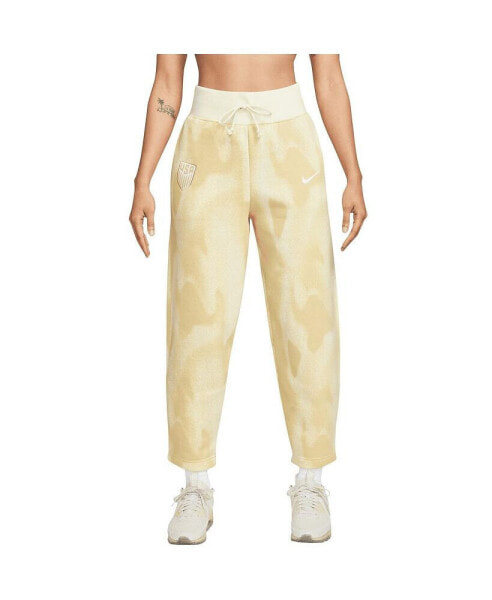 Women's Cream USMNT Phoenix Fleece High-Waisted Curve Pants