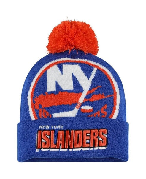 Men's Royal New York Islanders Punch Out Cuffed Knit Hat with Pom