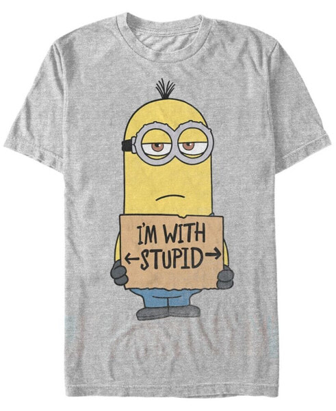 Minions Illumination Men's Despicable Me I'M With Stupid Short Sleeve T-Shirt