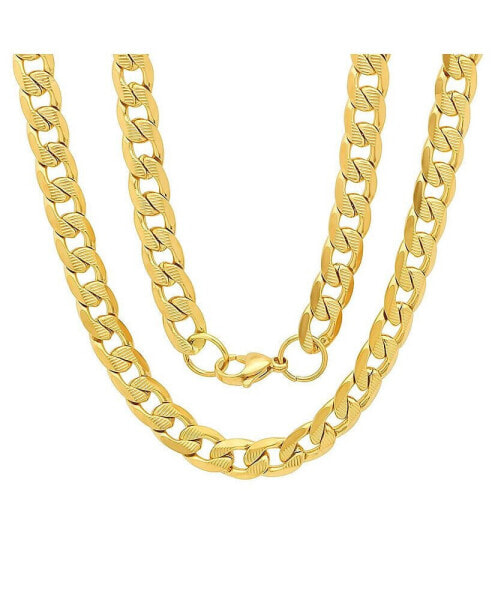Men's 18k gold Plated Stainless Steel Accented 10mm Figaro Chain Link 24" Necklaces