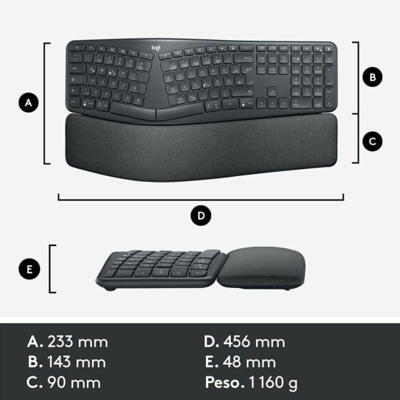 Клавиатура Logitech 920-010105 Чёрный Серый Графитовый Испанская Qwerty