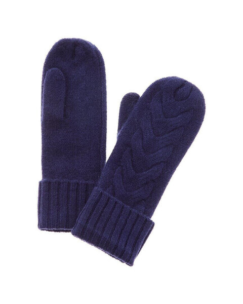 Варежки Hannah Rose Cable Cashmere Mittens Blue