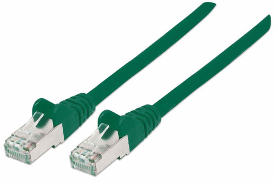 Intellinet Network Patch Cable - Cat7 Cable/Cat6A Plugs - 1m - Green - Copper - S/FTP - LSOH / LSZH - PVC - Gold Plated Contacts - Snagless - Booted - Polybag - 1 m - Cat7 - S/FTP (S-STP) - RJ-45 - RJ-45 - Green