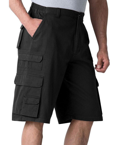 Big & Tall by KingSize 12" Side-Elastic Stacked Cargo Pocket Shorts