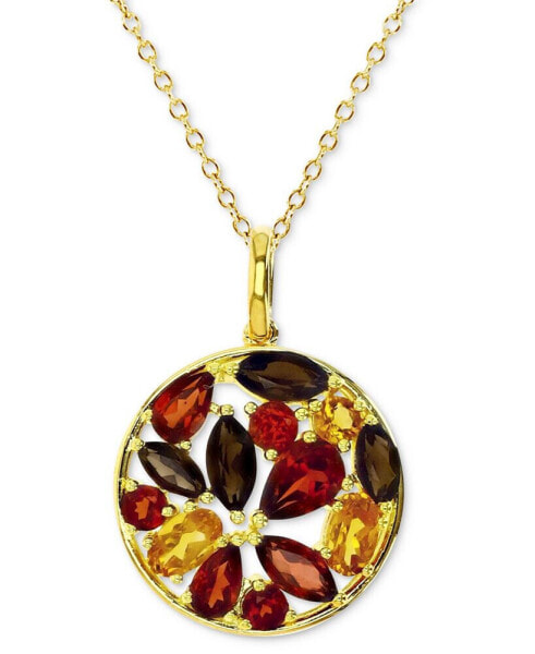 Macy's multi-Gemstone Mixed Cut Open Cluster 18" Pendant Necklace (3 ct. t.w.) in 14k Gold-Plated Sterling Silver