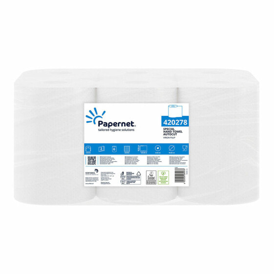 Бумажные полотенца для рук Papernet Autocut 418997 Белый Двойной слой 6 штук