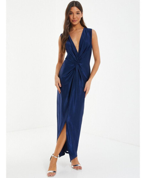 Women's Slinky Knot Front Maxi Dress