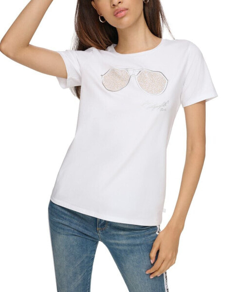 Women's Embellished Sunglasses T-Shirt, Regular & Petites