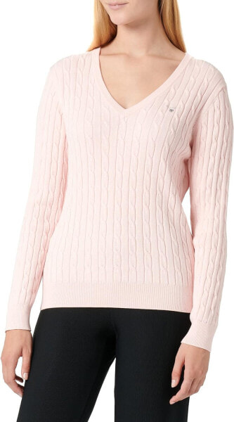 Gant Women's Stretch Cotton Cable V-Neck Pullover