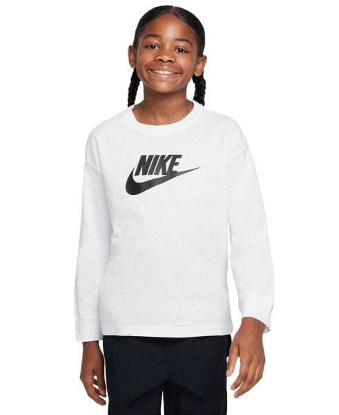 Big Girls Sportswear Cotton Long-Sleeve Logo T-Shirt