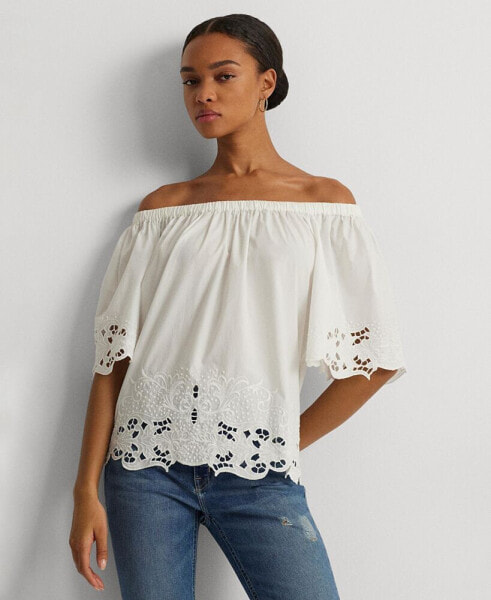 Women's Embroidered Off-The-Shoulder Top