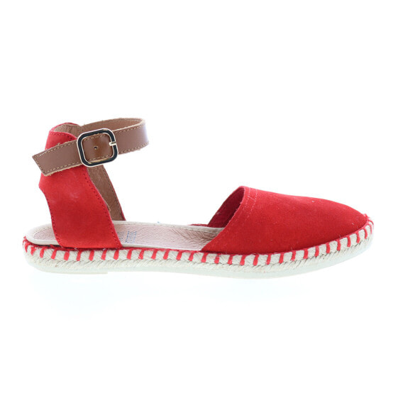 Miz Mooz Cleo Womens Red Suede Hook & Loop Strap Sandals Shoes