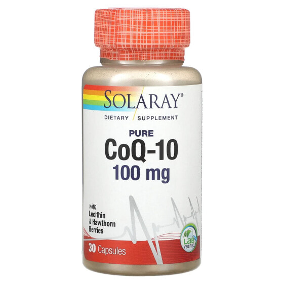 Solaray, Чистый коэнзим Q10, 100 мг, 30 капсул