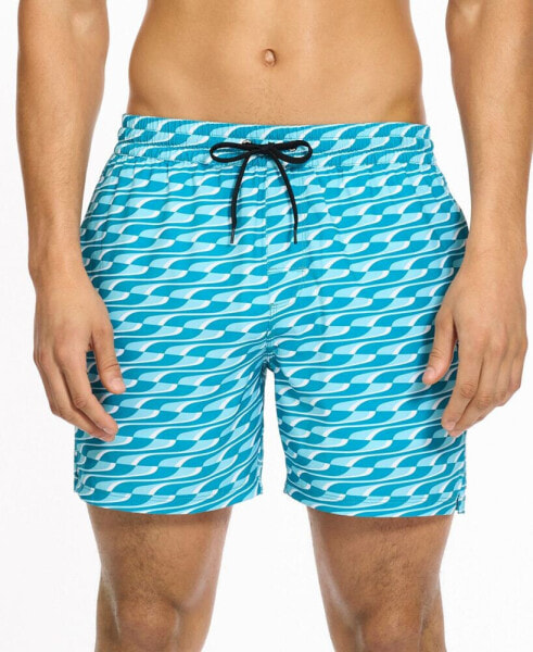 Men's 5" Geometric-Print Swim Shorts