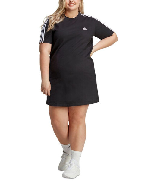 Plus Size Essentials 3-Stripes Boyfriend T-Shirt Dress