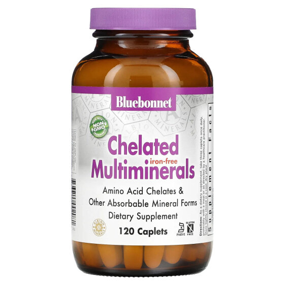 Витаминно-минеральный комплекс Bluebonnet Nutrition Chelated Multiminerals без железа, 120 каплет