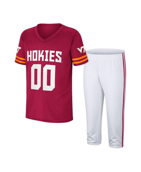Big Boys Maroon, White Virginia Tech Hokies Football Jersey and Pants Set