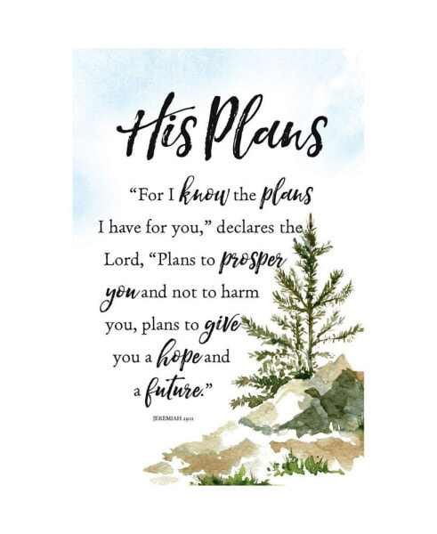 His Plans for I Know Woodland Grace Series Wood Plaque with Easel, 6" x 9"