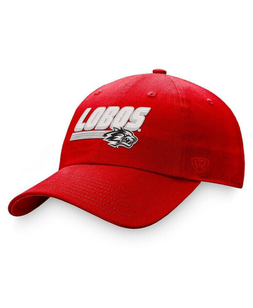 Men's Red New Mexico Lobos Slice Adjustable Hat