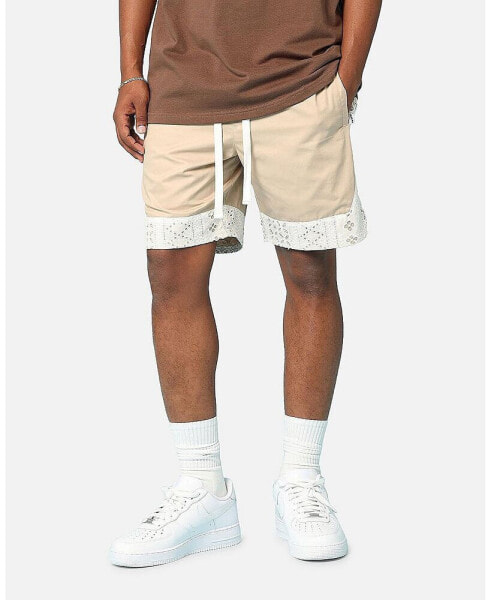 Men's Bandana Lace Shorts - XXXLarge, Beige/Khaki