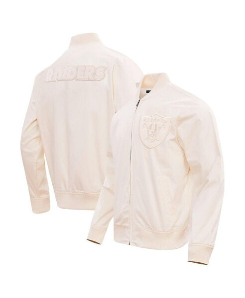 Men's Cream Las Vegas Raiders Neutral Full-Zip Jacket