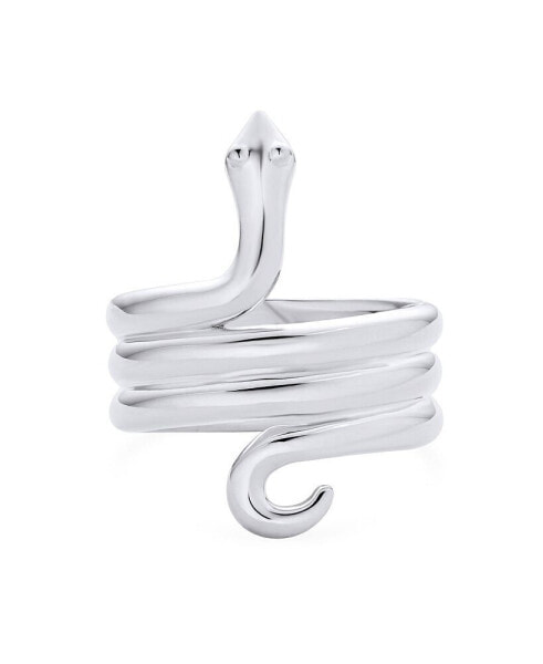 Garden Animal Pet Reptile Egyptian Stack Wrap Coil Serpent Snake Ring Band Women.925 Sterling Silver