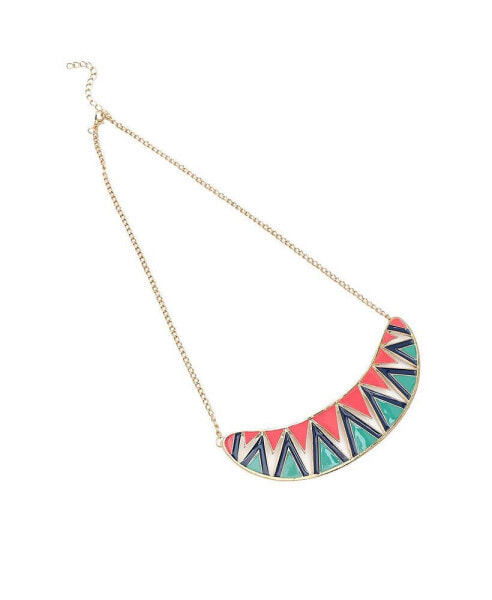 Women's White Zig-Zag Bar Necklace