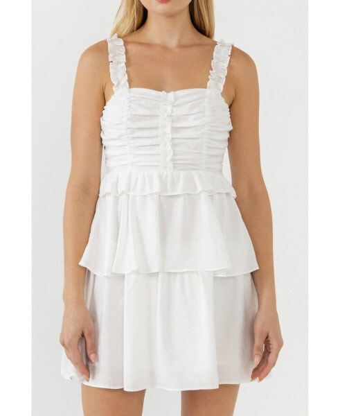 Women's Corset Ruched Tiered Mini dress