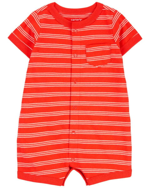 Baby Striped Snap-Up Romper 3M