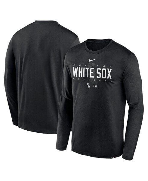 Men's Black Chicago White Sox Authentic Collection Team Logo Legend Performance Long Sleeve T-shirt