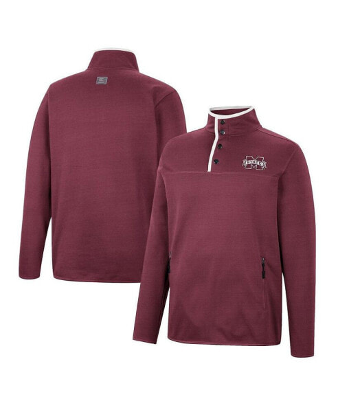 Men's Maroon Mississippi State Bulldogs Rebound Quarter-Snap Jacket