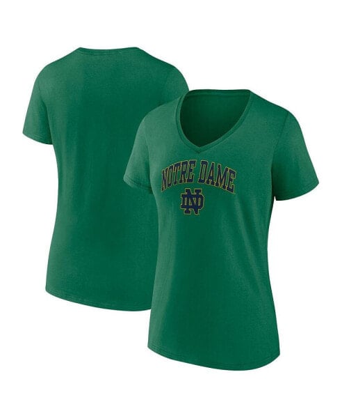 Women's Green Notre Dame Fighting Irish Evergreen Campus V-Neck T-shirt