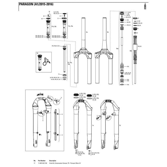 ROCKSHOX Paragon Silver Spare Kit