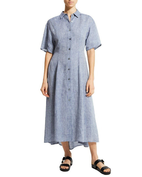 Theory Elastic Back Shirtdress Women's Blue S