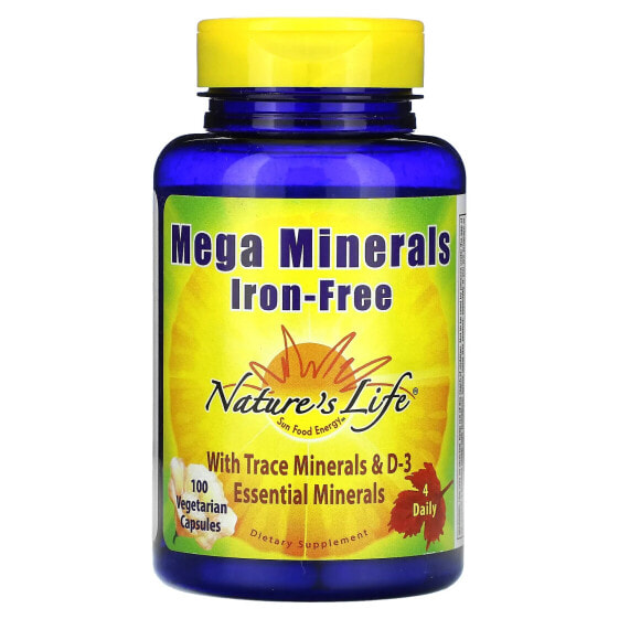 Mega Minerals, Iron Free, 100 Vegetarian Capsules