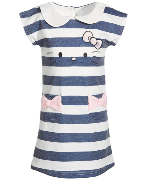 Платье для малышей Hello Kitty в полоску с вышивкой