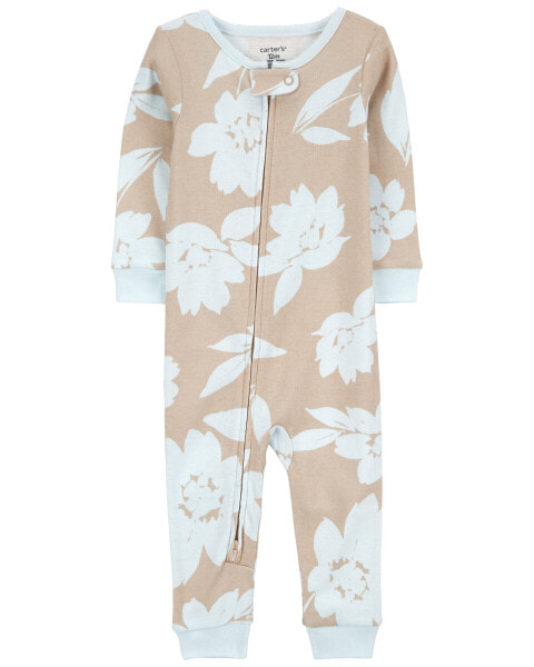 Toddler 1-Piece Floral 100% Snug Fit Cotton Footless Pajamas 5T