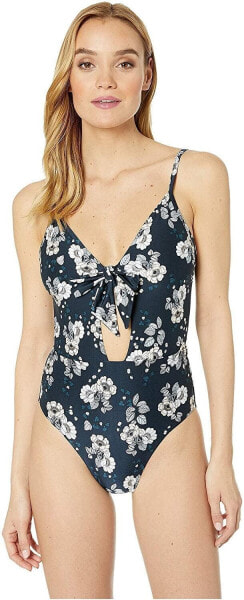 Seafolly 256759 Women's Splendour Tie Front One Piece Swimsuit Indigo Size 8