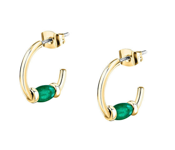 Decent gold-plated hoop earrings Colori SAXQ09