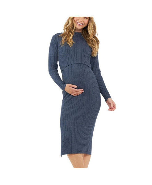 Maternity Nella Rib Nursing Knit Dress