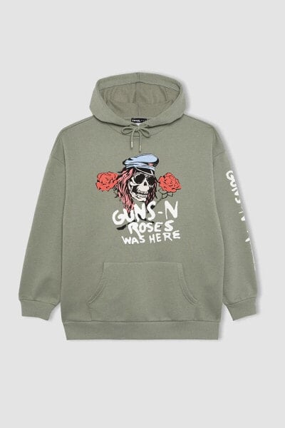 Coool Guns N Roses Oversize Fit Kapüşonlu Kalın Sweatshirt B3007ax23wn