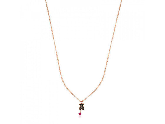 Rose gold-plated teddy bear necklace 1000141000