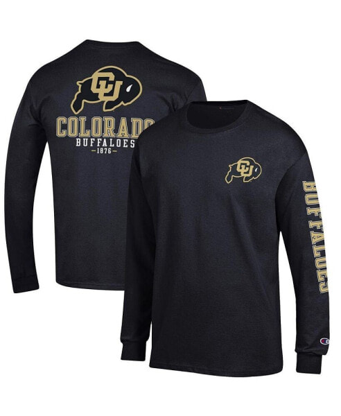 Men's Black Colorado Buffaloes Team Stack Long Sleeve T-shirt
