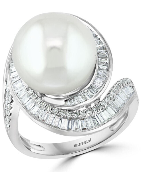 EFFY® Cultured Freshwater Pearl (12-1/2mm) & Diamond (3/4 ct. t.w.) Ring in 14k White Gold (Also Available in 14k Yellow Gold & Rose Gold)