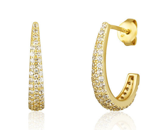 Gold-plated hoop earrings with zircons SVLE1810XH2GO00